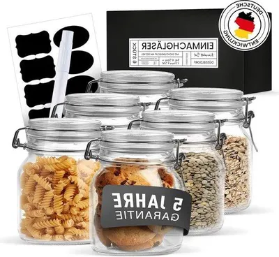 Produktbild von Luftdichte Vorratsbehälter - Wäschmaschinengeschützte Bügelbehälter - Drahtbügelbehälter - Quadratische Vorratsbehälter - Küchenlagerschrankbehälter
