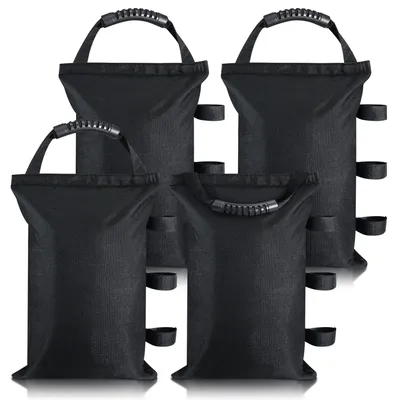 Imagen del producto de Bolsas de lona, paquete de 4 unidades, fabricadas con tela de 600D, de alta resistencia, ideales para uso en jardines y campamentos