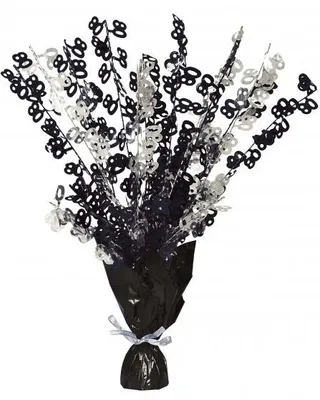 Produktbild von 80. Geburtstag Tischdekoration schwarz / silber