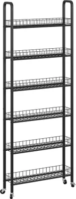 Produktbild von Rollregal Vicco Rolivo Schwarz 58 x 15 cm mit 6 Fächern, Model 58308