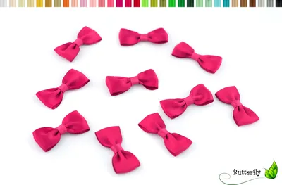 Produktbild von 10 Stück Satinschleifen 4cm x 2cm, Farbauswahl:fuchsia / pink 187