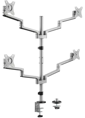 Produktbild von LogiLink Vierfach-Monitorarm Armlänge: 447 mm silber mit Tischklemme