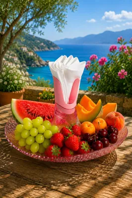 Image de Porte-serviettes Granata Perica, couleur rose pamplemousse – Bol à fruits multifonctionnel en polycarbonate transparent, également utilisable comme bougeoir