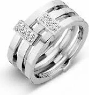 Image de Bague Victoria en argent avec pierre blanche