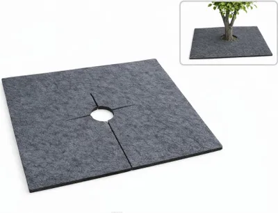 Produktbild von Filz Mulchmatte 40x40 cm 4 mm Grau – Unkrautschutz für Pflanzen & Bäume