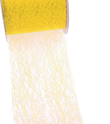 Produktbild von Spiderweb Dekoband - 8cm gelb - Rolle 25m - 67 010-R 80