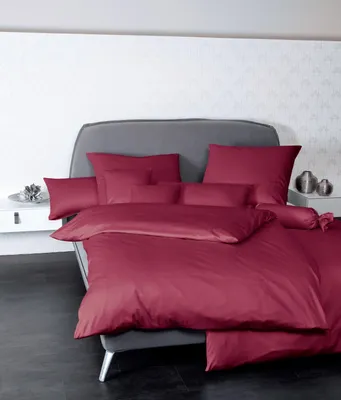 Produktbild von Janine Design Mako-Satin-Bettwäsche-Garnitur 31001 Colors Farbe bordeaux Größe 135x200 + 80x80