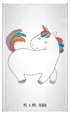 Produktbild von Mr. & Mrs. Panda Handtuch Einhorn Stolzieren - Weiß - Geschenk, Kleines, Klein, Stolz, gästehandtuch, Anders, 30x50, Reiten, frottierhandtuch, Unicorn, Pferd