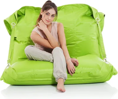 Produktbild von SMOOTHY Riesensitzsack XXL 450 L Grün – Indoor & Outdoor Sitzsack für Kinder und Erwachsene – 185x145cm Bean Bag aus 100% robustem Nylon