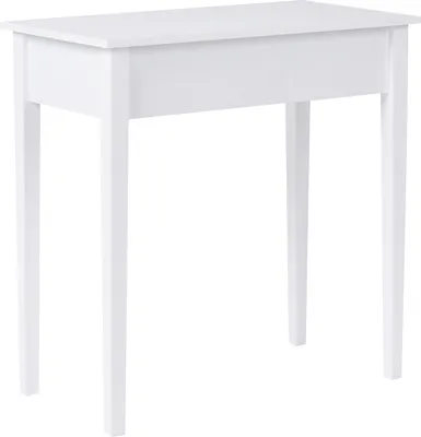Produktbild von BELIANI Konsolentisch Weiß MDF-Platte Schmal mit Holzbeinen 2 Schubladen Skandi Schlafzimmer Wohnzimmer Schminktisch Schminkkonsole Friserkonsole