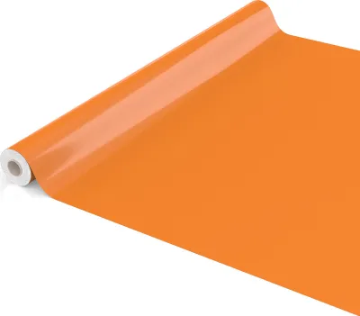 Produktbild von Tischdecke Wachstuch PVC abwaschbar Einfarbig Orange 2000x140cm Schnittkante