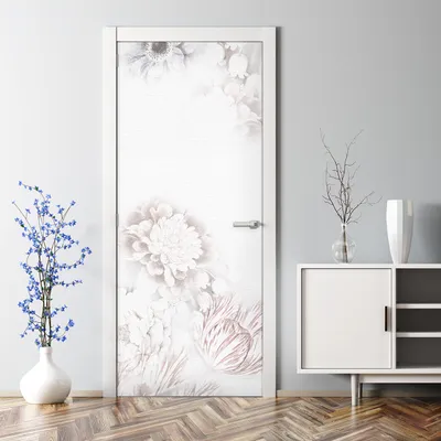 Produktbild von Dekorative Aufkleber selbstklebend Türaufkleber Türposter dekoration Weiß Vintage Blumen 77 x 200 cm