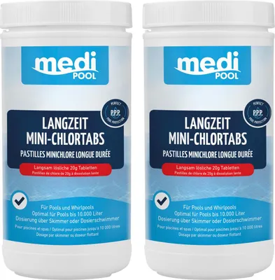 Produktbild von mediPOOL Langzeit MiniChlorTabs 20g, 2x 1 kg