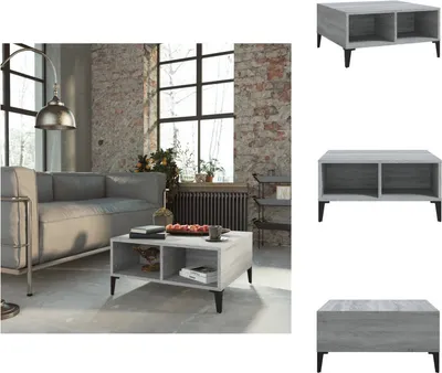 Zdjęcie produktu dla vidaXL Stolik kawowy szary Sonoma 60x60x30 cm materiał drewnopochodny - Stoliki kawowe