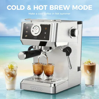 Immagine prodotto di Macchina da caffè espresso semiautomatica - 20 bar, acciaio inossidabile, filtro da 58 mm