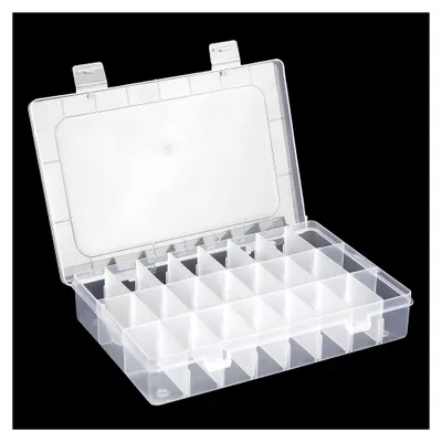 Produktbild von Aufbewahrungsbox mit 24 großen Fächern - Plastikbox mit Deckel für Spielzeug und andere Aufbewahrung