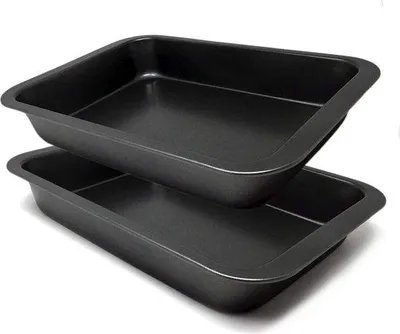 Produktbild von Lasagne- und Backbleche-Set aus Edelstahl - Antiaanbakbeschichtung - 2 Stücke - 32 x 22 cm