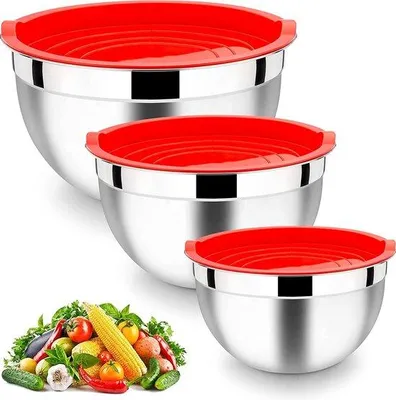 Produktbild von Famanu Rührschüsseln Set - 6-teilig, rot