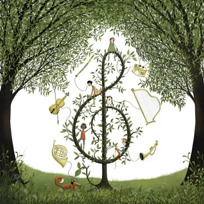 Produktbild von 20 Servietten Music was my first love - Notenschlüssel im Wald 33x33cm