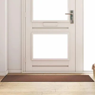 Image de Tapis d'entrée Marron et Noir 60 x 180 cm 100% Polyamide