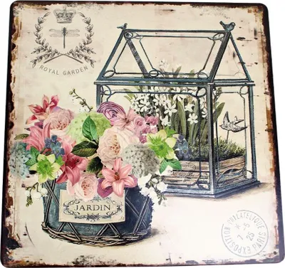 Produktbild von Shabby Metallschild Gewächshaus Blumen