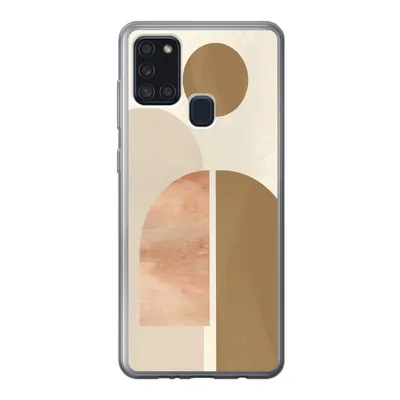 Produktbild von MuchoWow® Handyhülle Schutzhülle Hülle für Samsung Galaxy A21s Rosa - Braun - Design Silikon Softcase Handy Hülle - Hartschale