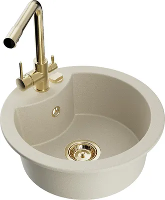 Produktbild von Mexen Diego 1-Becken-Granit-Spüle mit Mischbatterie Duero, Beige - 6512-69-671600-50