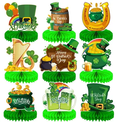 St. Patrick's Day Tischdekoration, 9 Stück, grün