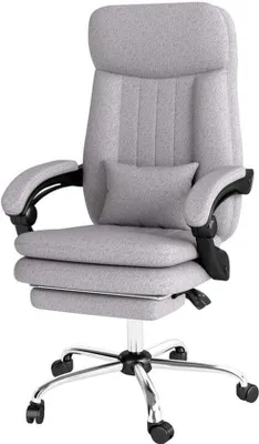 Imagen del producto de Silla de oficina ergonómica con reposapiés, regulable en altura y con respaldo alto