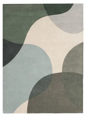 Image de Volero - Tapis Abstrait en Laine - Clarice Vert Olive/Menthe - 200x290cm
