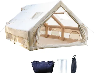 Produktbild von Clanmacy aufblasbares zelt Outdoor-Zelt, aufblasbares Campingzelt, Villa-Camp-Zelt, geeignet für regensicheres Reisen für viele Menschen, mit Baldachin 300x400x210cm
