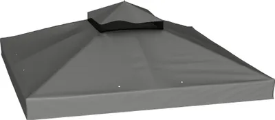 Image de Toit de rechange pour pavillon - 3 x 3 m - Double toit - Protection UV - Polyester - Gris foncé