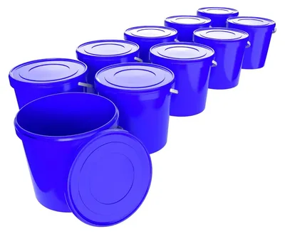 Produktbild von Eimer mit Deckel 10 L | Vorratseimer | Lebensmittelecht Blau | PP | 10 Stück