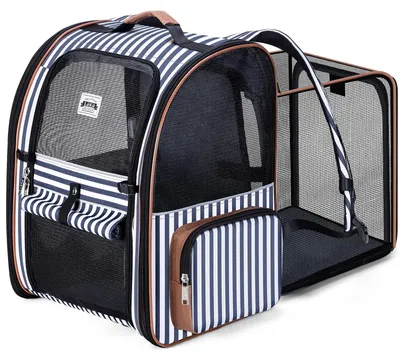 Produktbild von Katzenrucksack Tiertransportrucksack Haustierrucksack - Erweiterbar - Faltbar - Bis 12 kg - XL - Mit Sicherheitsleine