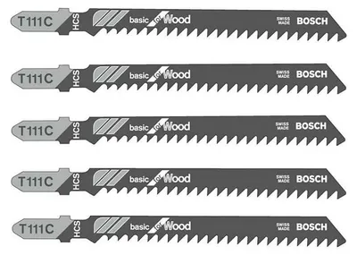 Image de Pack de 5 lames de scie sauteuse BOSCH 2608630033 T111C BOIS