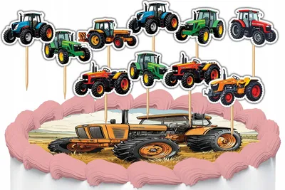 Obrázok produktu pre Zápichy na tortu dekorácia sada - Traktor Farmár 10 ks
