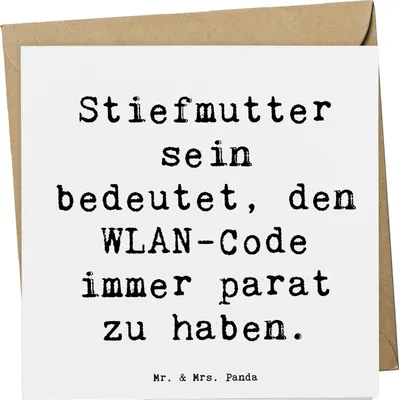 Produktbild von Mr. & Mrs. Panda Grußkarte Spruch Stiefmutter Heldin - Weiß - Geschenk, Geburtstage, Stiefkind, anlasskarte, Freude, Fürsorge, Jubiläen, Glückwunschkarte, Klappkarte