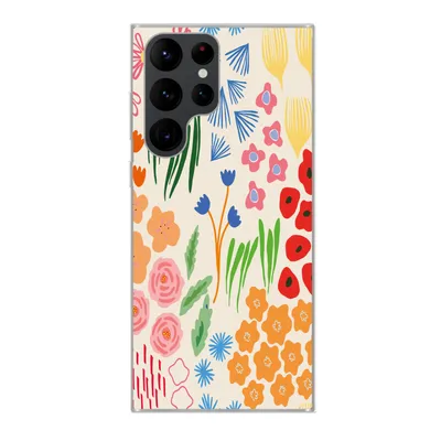 Produktbild von MuchoWow® Handyhülle Schutzhülle Hülle für Samsung Galaxy S22 Ultra Blumen - Muster - Feldblumen Silikon Softcase Handy Hülle - Abbildung