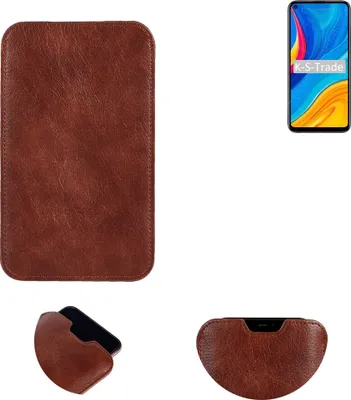 Produktbild von K-S-Trade Schutzhülle Handyhülle kompatibel mit Huawei Enjoy 10 Handytasche Kunstleder Sleeve in braun