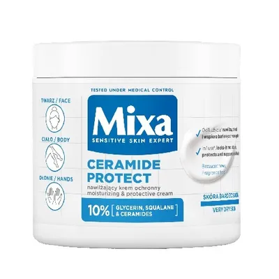 Zdjęcie produktu dla Mixa Ceramide Protect Nawilżający krem ochronny do twarzy dłoni i ciała, 400ml
