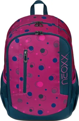 Produktbild von neoxx Schulrucksack mit Laptopfach Flow School Backpack Bubble Me Around beere