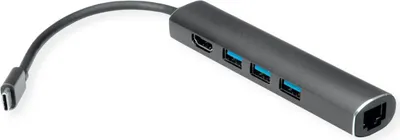 Zdjęcie produktu dla Value 12.99.1043 Stacja dokująca do notebooka i replikator portów Przewodowe USB 3.2 Gen 1 (3.1 Gen 1) Type-C Szary (12.99.1043)