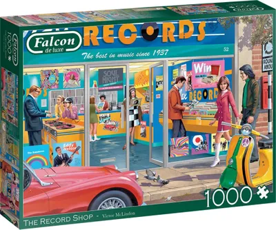 Produktbild von Jumbo-Falken-Puzzle – Der Plattenladen, 1000 Teile.
