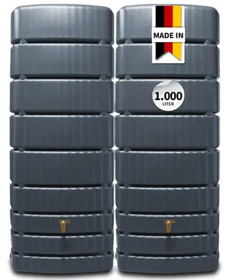Productafbeelding van Wandtankset 1000 liter in grafietgrijs - 2 tanks van 500 liter