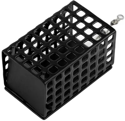Zdjęcie produktu dla Koszyczek zanętowy NECO prostokątny 40 g z krętlikiem – feeder, metalowy
