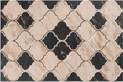 Produktbild von Arabeskenmarmor-Mosaik, marokkanischer Stil – Vinylteppich – 120x180 cm – Outdoor Teppich – Terrasse – Wetterfest – Modern