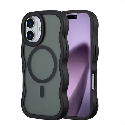 Productafbeelding van Selencia Wavy Backcover met MagSafe voor de Apple iPhone 17 - Zwart
