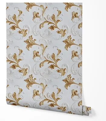 Produktbild von Selbstklebende Tapete Möbelfolie Barock Weiß Gold Ornament Elegante Klassische Tapete Wohnzimmer Schlafzimmer Flur Küche s Design 2,5m x 0,5m