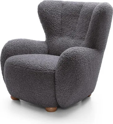 Produktbild von FURNLUX Sessel Ciro Grau Und Braun 88cm / Hauptfarbe: Grau / Abmessungen: 88 x 91 x 100 cm