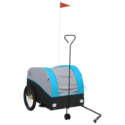 Produktbild von vidaXL Fahrradanhänger Schwarz und Blau 45 kg Eisen